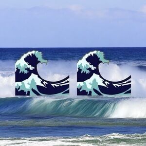 Rip Curl Wave Design Earrings